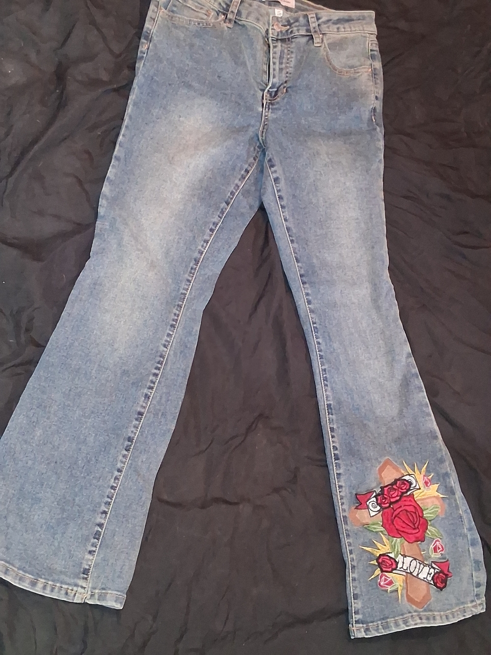 Ashley Mason Embroidered Flare Jeans